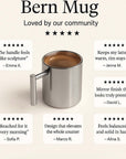 Bern Mug customer reviews graphic with five-star quotes