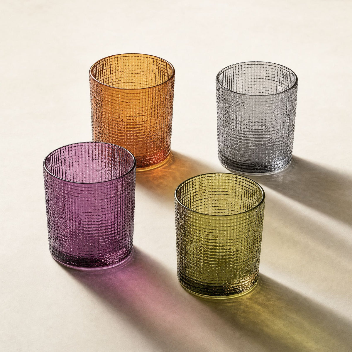Lustre in Amethyst, Amber, Olive and Smoke