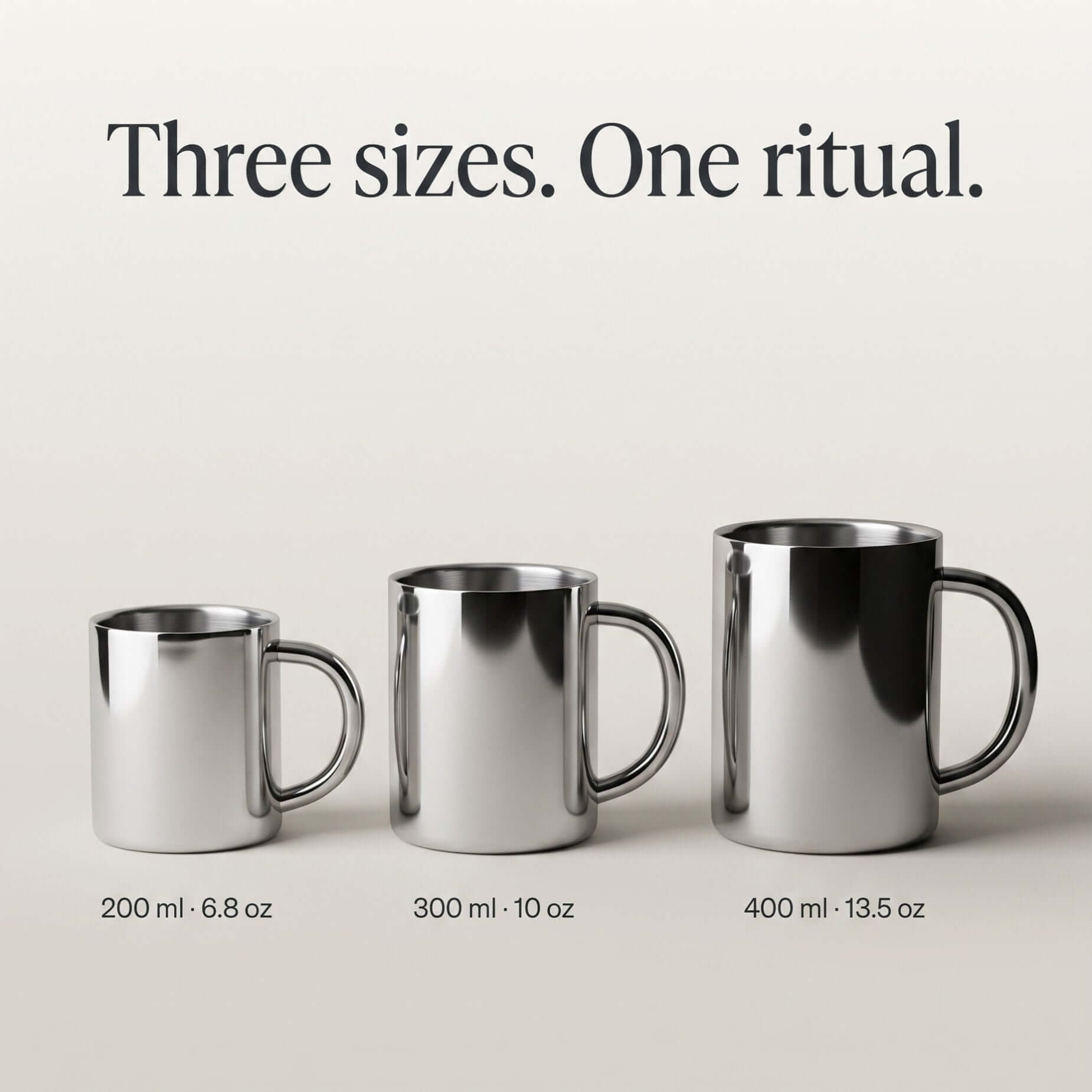 Double-Wall Steel Cups – 200, 300 & 400 ml | LoveÉcru