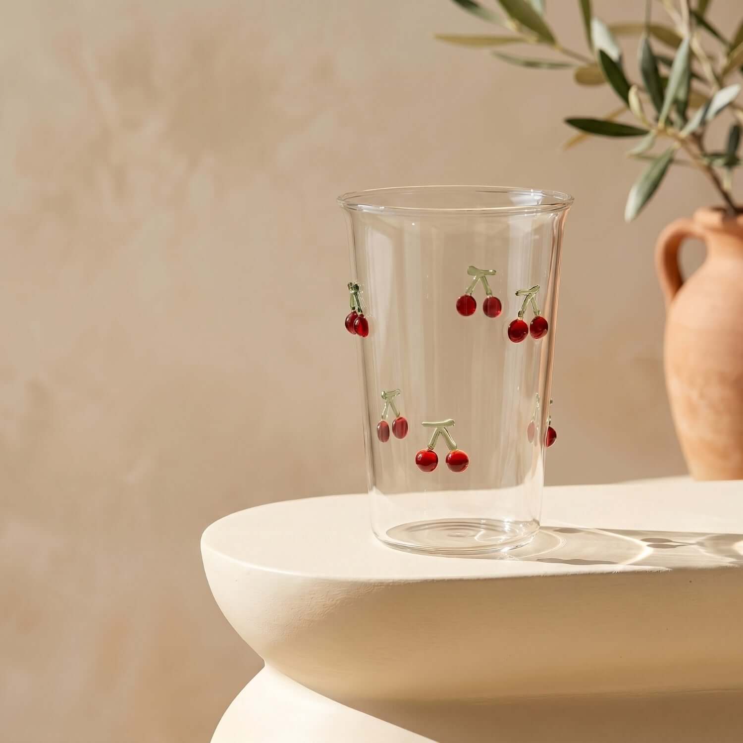 Cherry Glass Cup & Pitcher Set | LoveÉcru