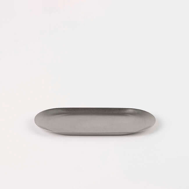 Vintage INOX oval stainless steel tray, sleek design, durable, made in Japan, small size, perfect for versatile use.