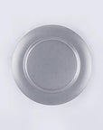 Stainless steel round VINTAGE INOX plate with a chic design, durable and multi-purpose, perfect for various occasions.