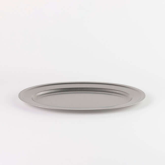 Vintage INOX oval plate made of durable 18-8 stainless steel with chic design, ideal for various occasions.