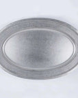 Vintage INOX oval stainless steel plate with a chic design, suitable for versatile use and available in various sizes.