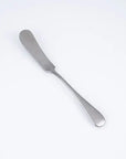 Vintage inox Old English dinner knife with smooth handle for luxury dining and versatile use, length 222mm.