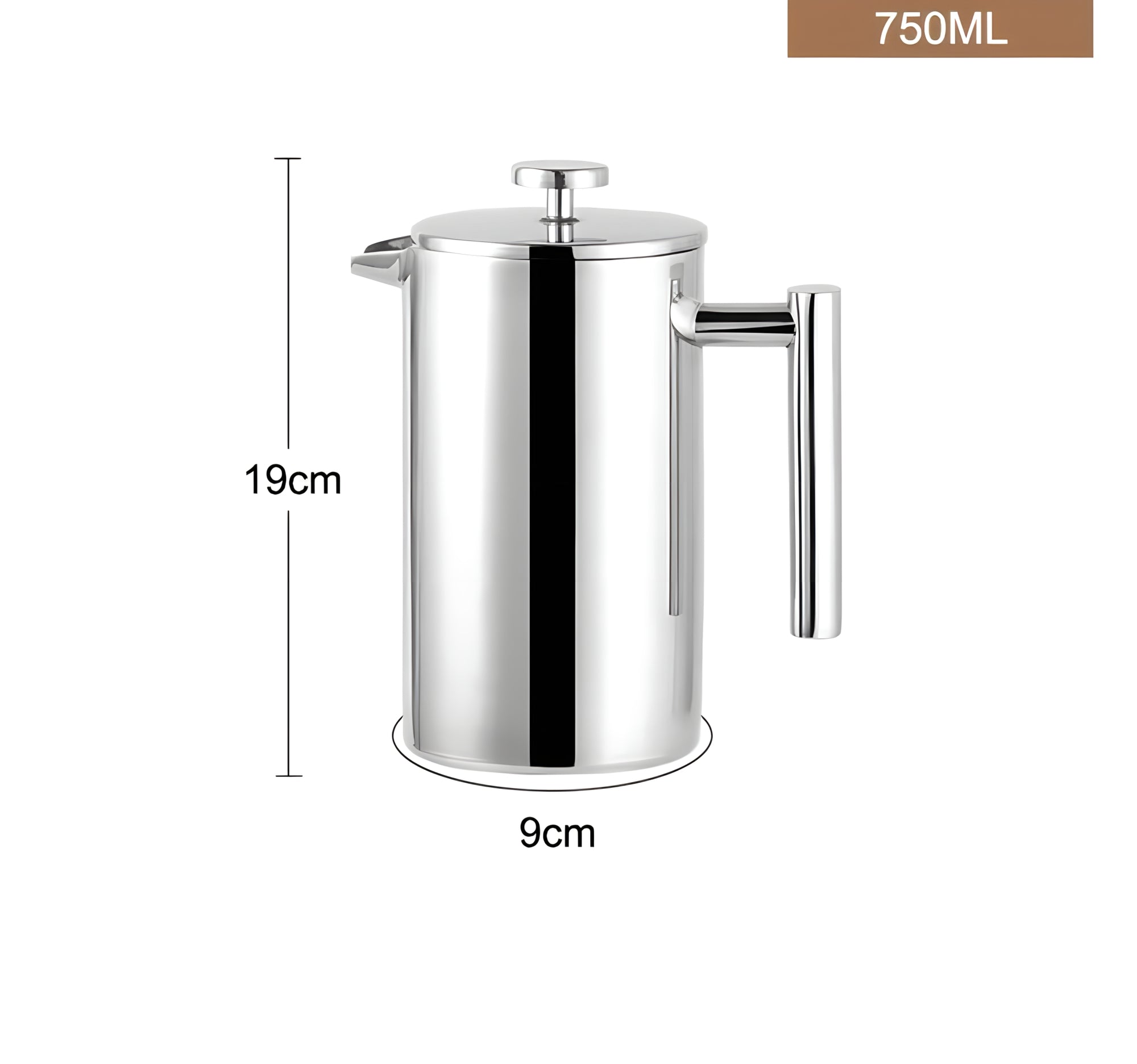 Stainless Steel French Press Coffee Pot Double-Layer Insulation (Mirror) - LoveÉcru LoveÉcru