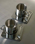 Venice Mirror Cup Set with Saucer & Spoon, featuring polished mirror finish for a timeless and elegant coffee experience.