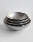 Kyoto Stainless Steel Bowls nested in a stack of four, brushed finish