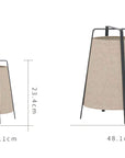 Wabi-Sabi Fabric Floor Lamp with dimensions, elegant Japanese-inspired design showcasing tranquility and simplicity.