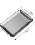 Small stainless steel serving tray, 22 x 13.7 cm, ideal for snacks. Modern minimalist design, crafted from premium 304 stainless steel.