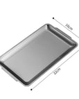 Large 32x16cm stainless steel tray, ideal for main courses, featuring a sleek and modern minimalist design.