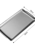 Extra large 36x20 cm industrial stainless steel tray, ideal for serving main courses. Sleek, modern design for versatile home use.