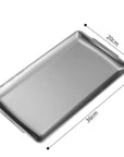 Extra large 36x20 cm industrial stainless steel tray, ideal for serving main courses. Sleek, modern design for versatile home use.
