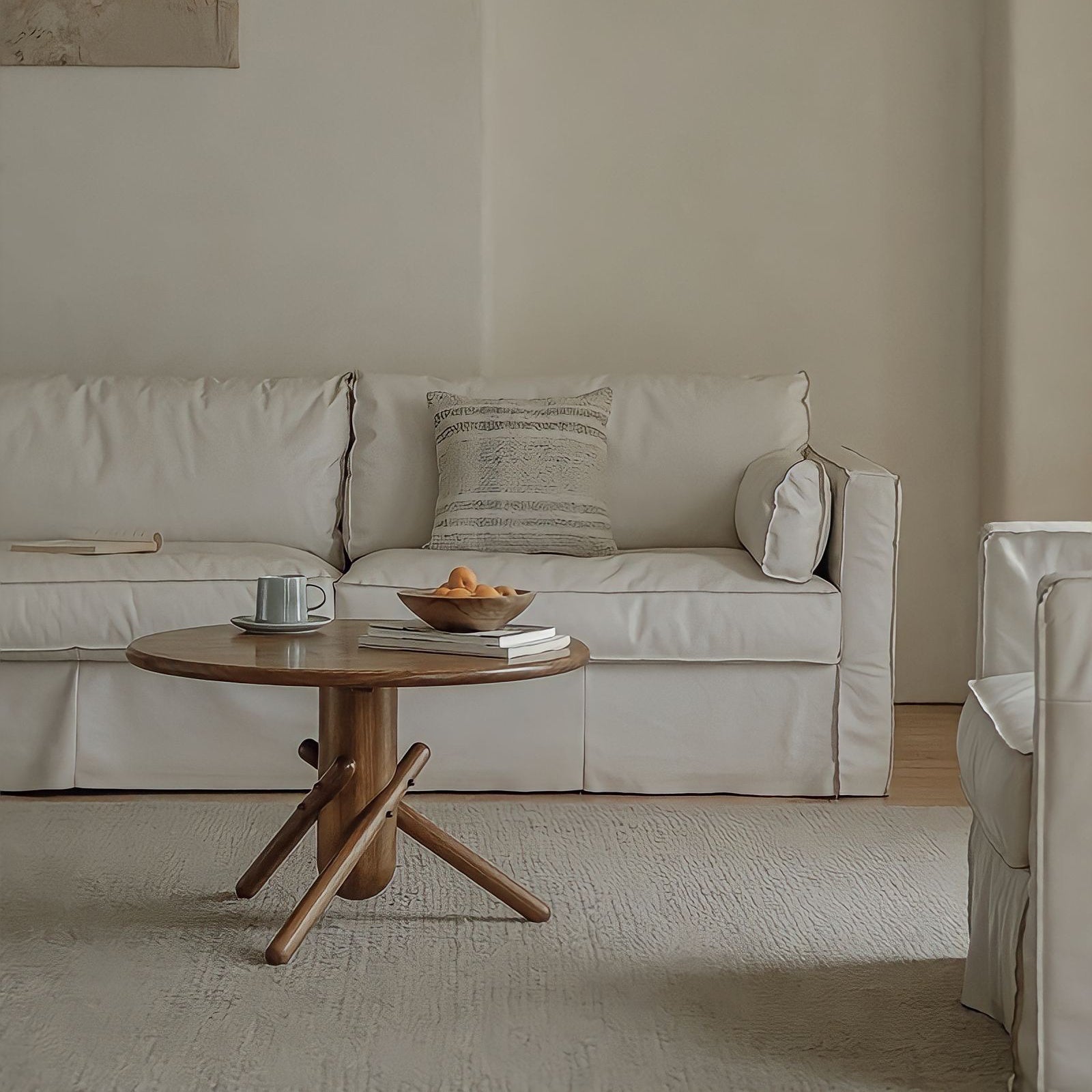 Elegant living room featuring a Clown Table inspired by building blocks, adding playful simplicity to the space.
