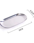 Minimalism steel tray 18cm, crafted from stainless steel, features sleek design, perfect for serving or display.