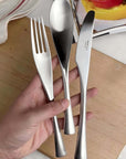 Elysian Stainless Steel Cutlery knives and forks held in a hand