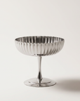 Fluted Dessert Coupe in mirror stainless steel, front view