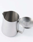 Stainless steel VINTAGE INOX cafe pot with lid open, showcasing durable design and craftsmanship, perfect for versatile use.