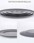 "Vintage INOX stainless steel round plates in various sizes stacked, showcasing durable and chic design for versatile use"