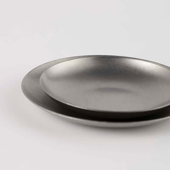 Vintage INOX small stainless steel trays, durable and chic design, suitable for various occasions, made in Japan.