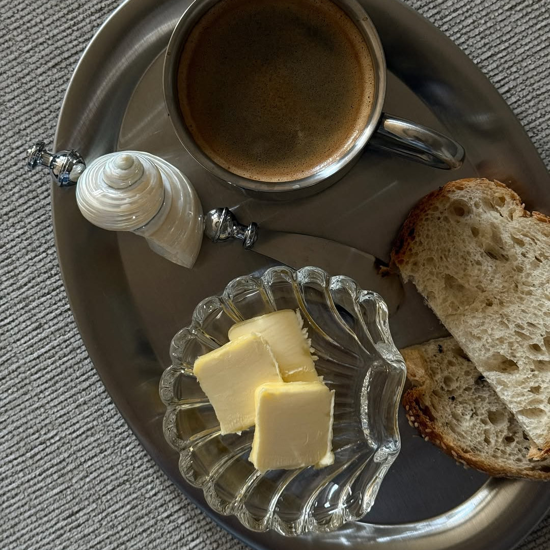 Piatto in vetro a forma di conchiglia Clara