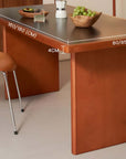 Gora Dining Table with Cherry Wood Finish and Nosaku Monk Chairs in Modern Dining Room Setting