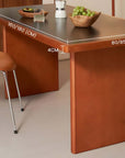 Gora Dining Table with Cherry Wood Finish and Nosaku Monk Chairs in Modern Dining Room Setting