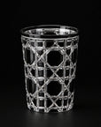 Black Vetra Lattice hand-painted glass, on a black background