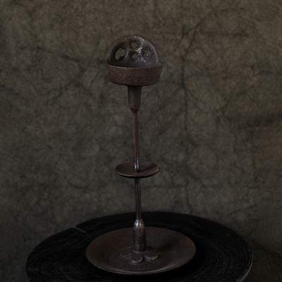 Antique Aimu table candle holder with distressed details for a vintage look by LoveÉcru furniture.