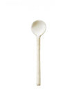 Marumitsu Bean Spoon with white clay non-glaze finish and rustic bean-shaped tip.
