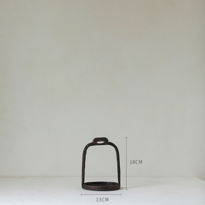 Antique Aimu table candle holder with distressed details, measuring 18cm by 13cm, perfect for vintage home decor accents.
