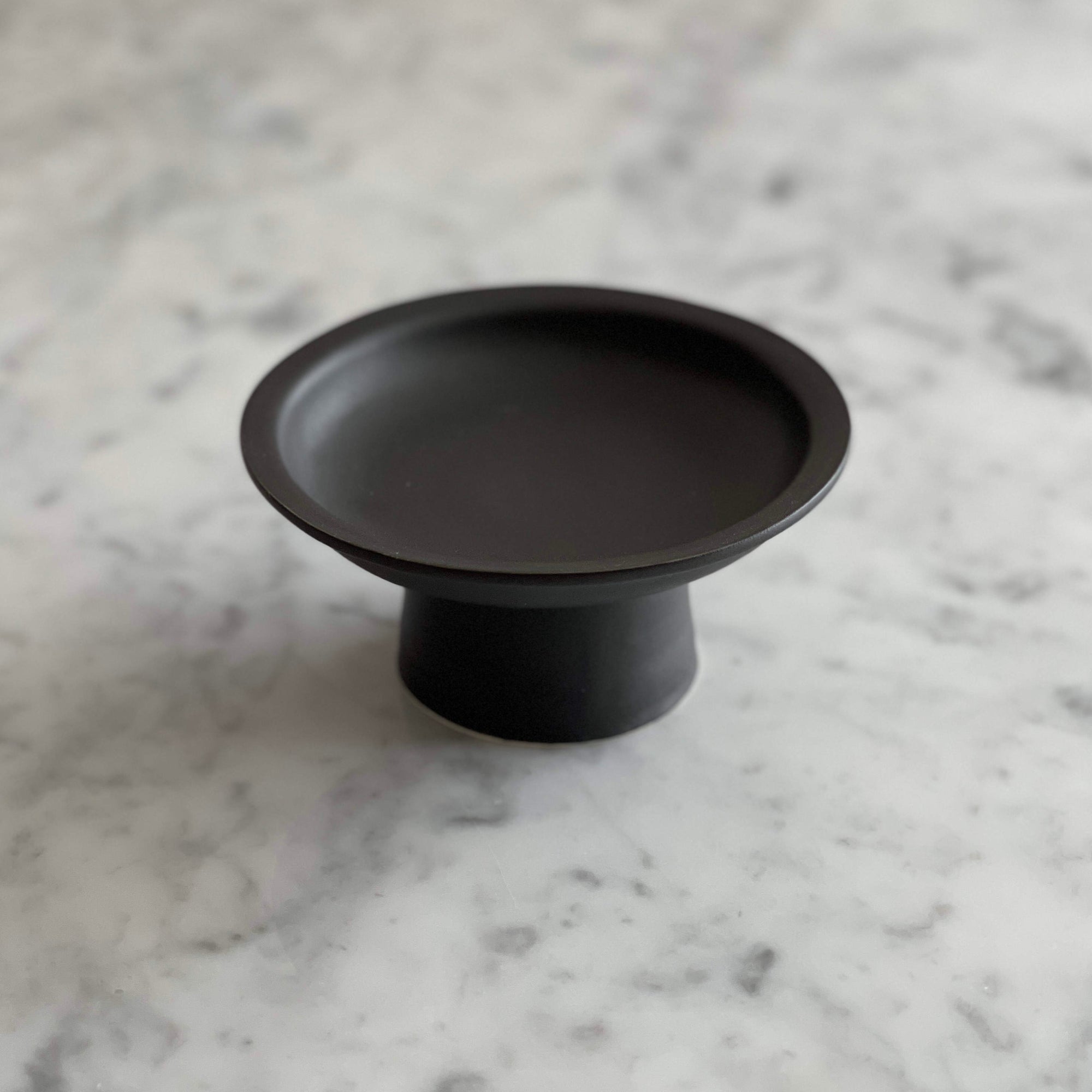 Elegant Tall Plate by Yoshida Pottery on a marble surface, featuring nature-inspired design, ideal for enhancing table settings.