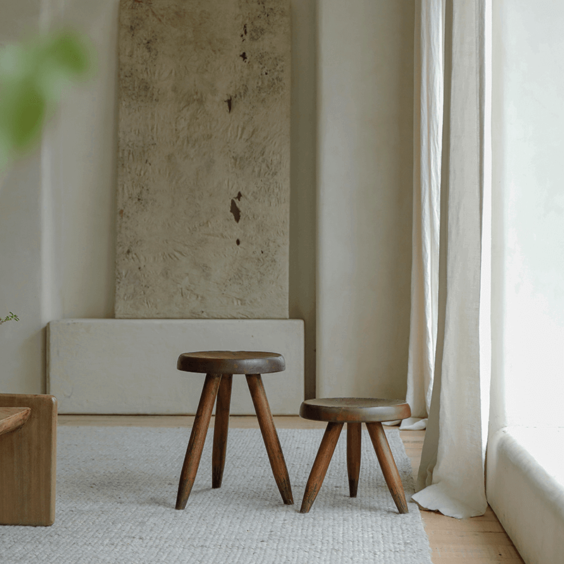 Meribel Stool – Teak Wood Masterpiece – LoveÉcru Meribel Stool – Teak Wood Masterpiece – LoveÉcru