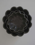 Nested Rinka bowls in flower shape, handmade porcelain tableware from Kaneko Kohyo, 16cm size, Japan.