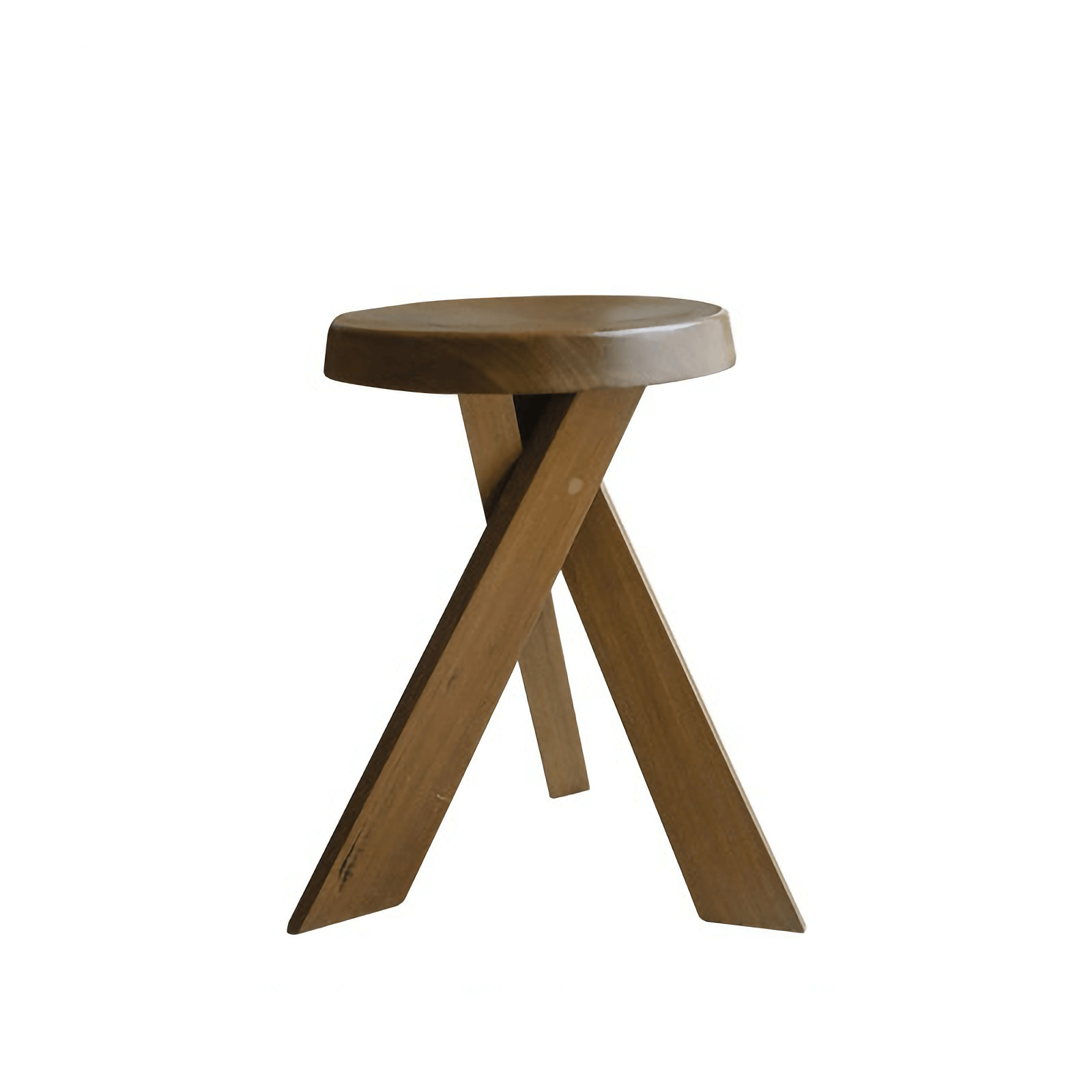 Meribel Stool made of imported teak wood, featuring an Alpine-inspired design with a solid wood finish and manual polishing.