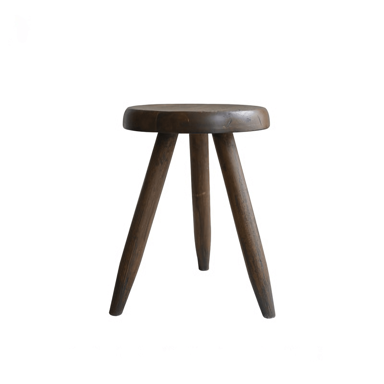 Meribel Stool made of imported teak wood with a design inspired by the Alps, featuring manual polishing and a high-temperature charcoal finish.