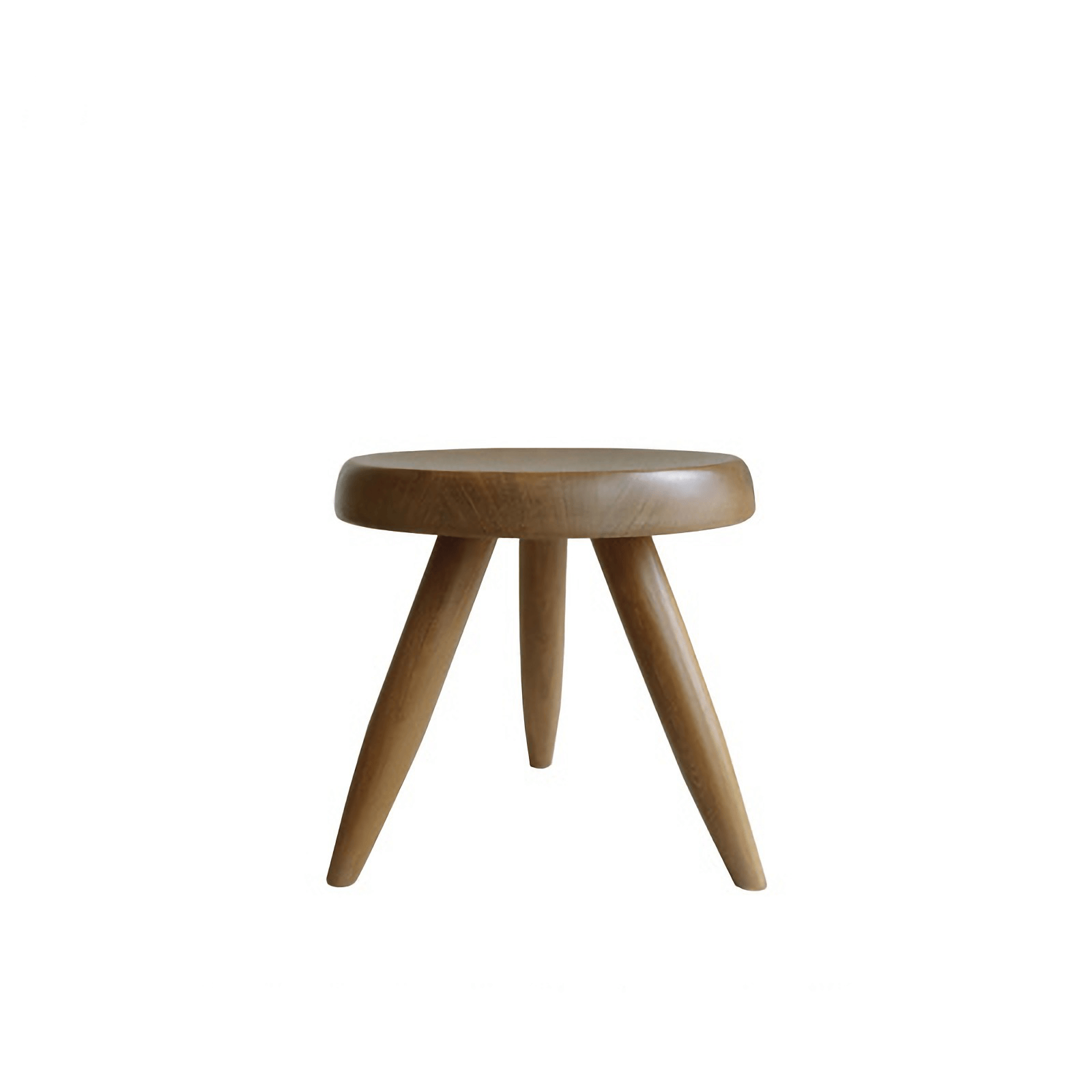 Meribel Stool made of imported teak wood, featuring a soft architectural design inspired by the Alps, with manual polishing finish.