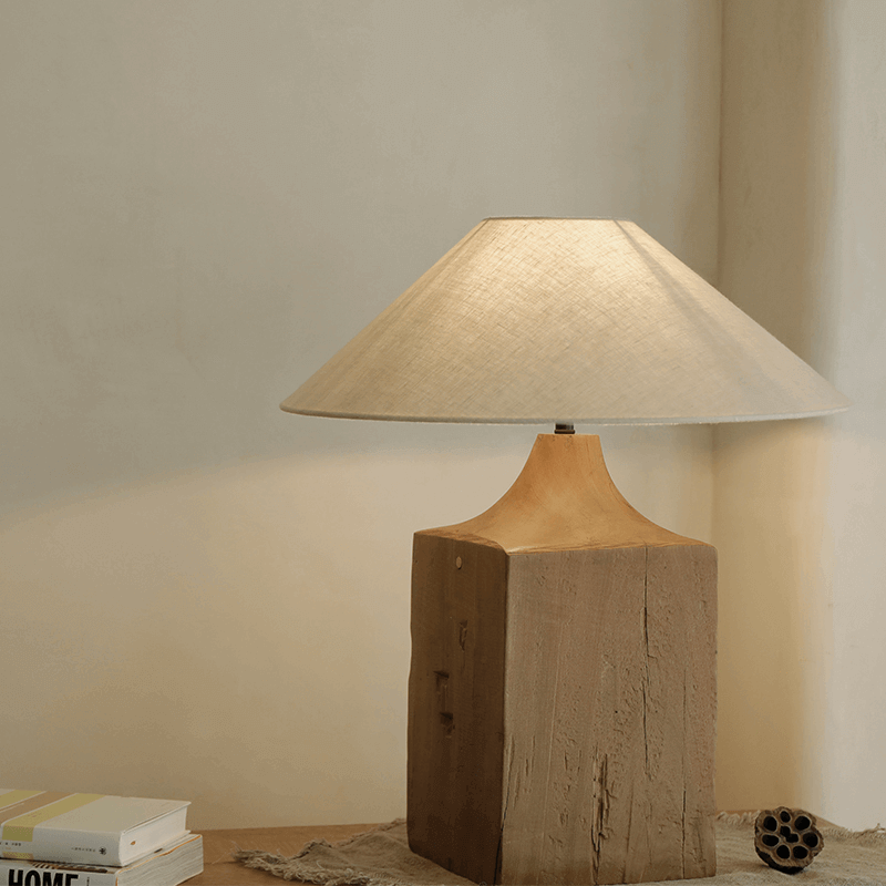 Old Wood Table Lamp Handcrafted Elegance – LoveÉcru