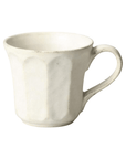 Elegant Rinka Mug made of porcelain, handmade in Japan. Microwave and dishwasher safe, part of the Rinka Mug & Plate Set.