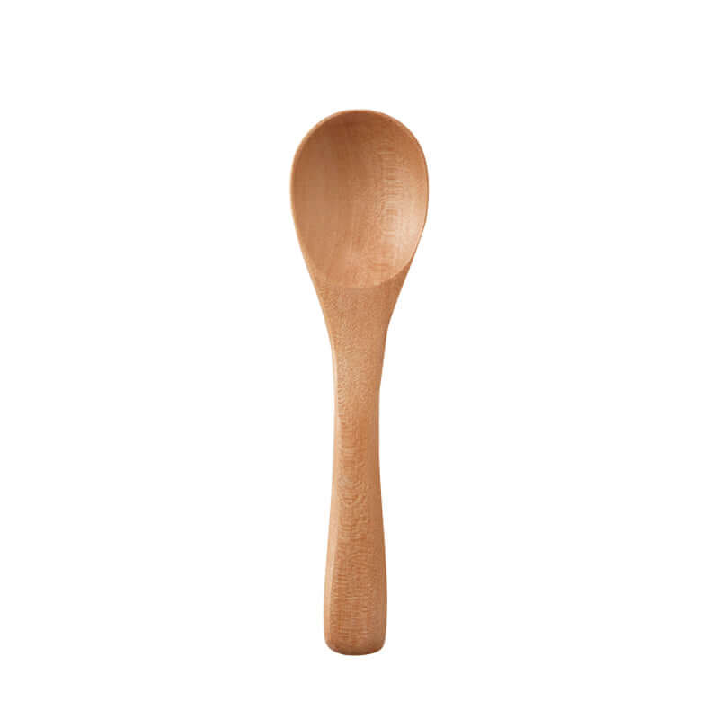 Natural wooden spoon 15.4cm, ideal for soup and children, dishwasher safe, crafted from warm wood, made in China.
