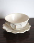 Rinka Medium Soup Bowl 14.5cm in porcelain with flower shape, part of Kaneko Kohyo's handcrafted Rinka Collection, made in Japan.