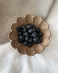 Rinka Bowl by Kaneko Kohyo with blueberries, handmade in Japan, showcasing unique glaze and texture. Microwave and dishwasher safe.