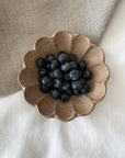 Rinka Bowl by Kaneko Kohyo with blueberries, handmade in Japan, showcasing unique glaze and texture. Microwave and dishwasher safe.
