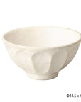 Rinka Medium Soup Bowl 14.5cm, handcrafted porcelain with flower shape, perfect for any cuisine or dessert, made in Japan.