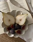 Rinka Bowl 16cm by Kaneko Kohyo with fruit, showcasing delicate porcelain and elegant flower design, perfect for enhancing table settings.