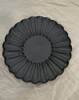 Elegant Rinka Plate by Yoshida Pottery with nature-inspired scalloped design, adding sophistication to any table setting.