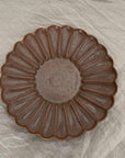 Elegant Rinka Plate by Yoshida Pottery with nature-inspired patterns, designed by ceramist Masakazu Yoshida.