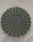 Elegant green Rinka Plate from Yoshida Pottery Collection showcasing nature-inspired patterns by ceramist Masakazu Yoshida.