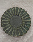 Elegant green Rinka Plate from Yoshida Pottery Collection showcasing nature-inspired patterns by ceramist Masakazu Yoshida.