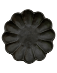 Black Rinka Plate 14cm, handcrafted porcelain with elegant floral design, microwave and dishwasher safe.